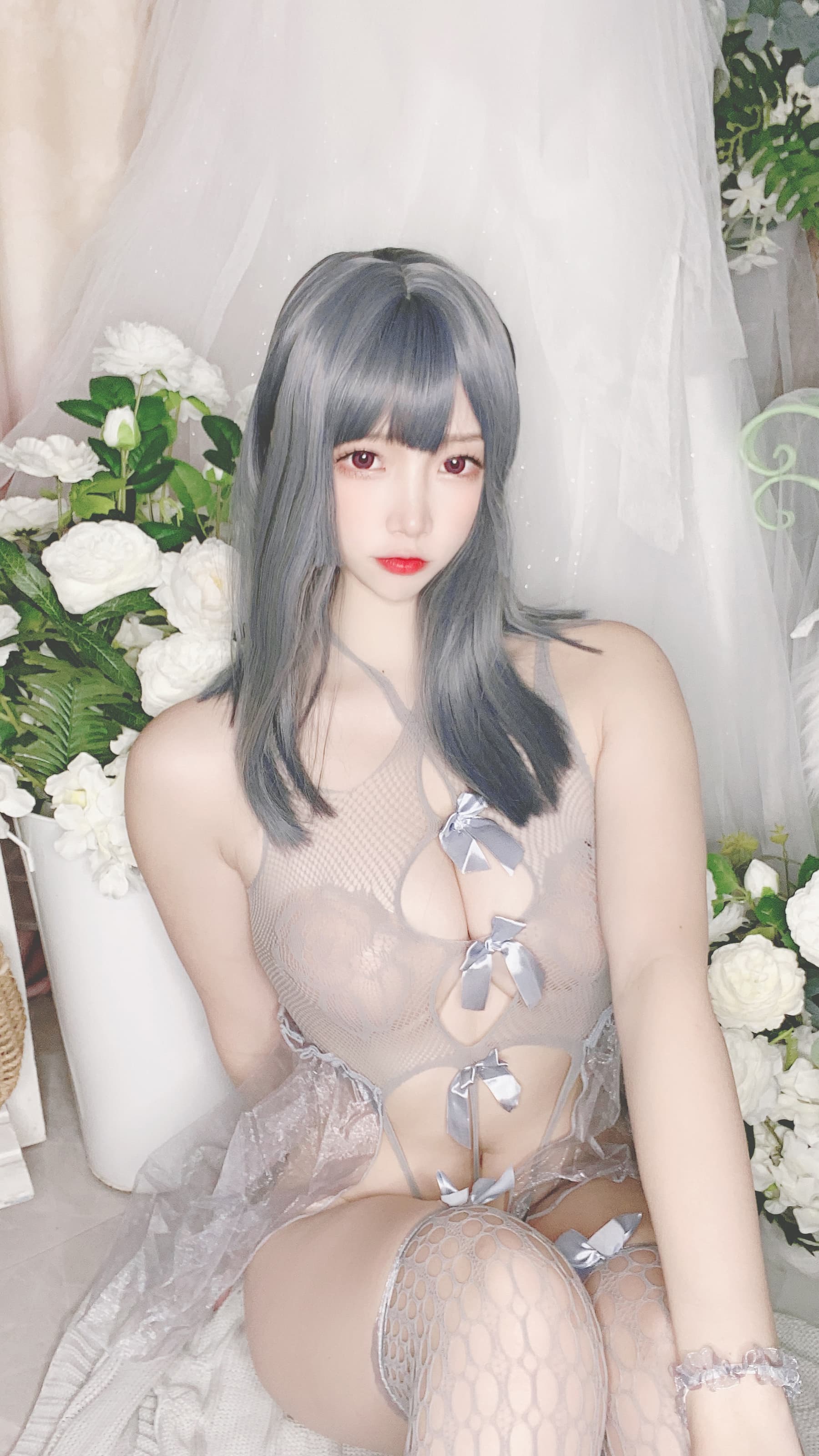 NO.087 私房自拍蓝色网状比基尼 – [二佐Nisa] - 喵图录