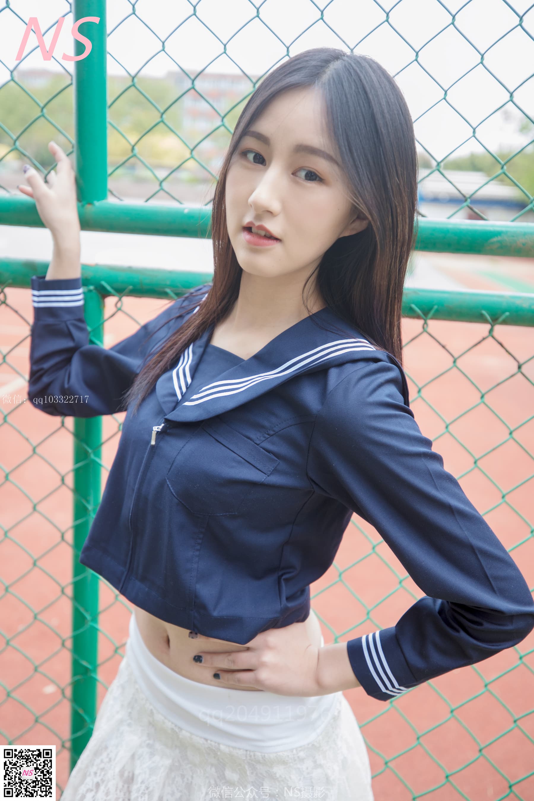 NO.194 北北 户外蕾丝短裙制服 – [纳丝摄影] - 喵图录