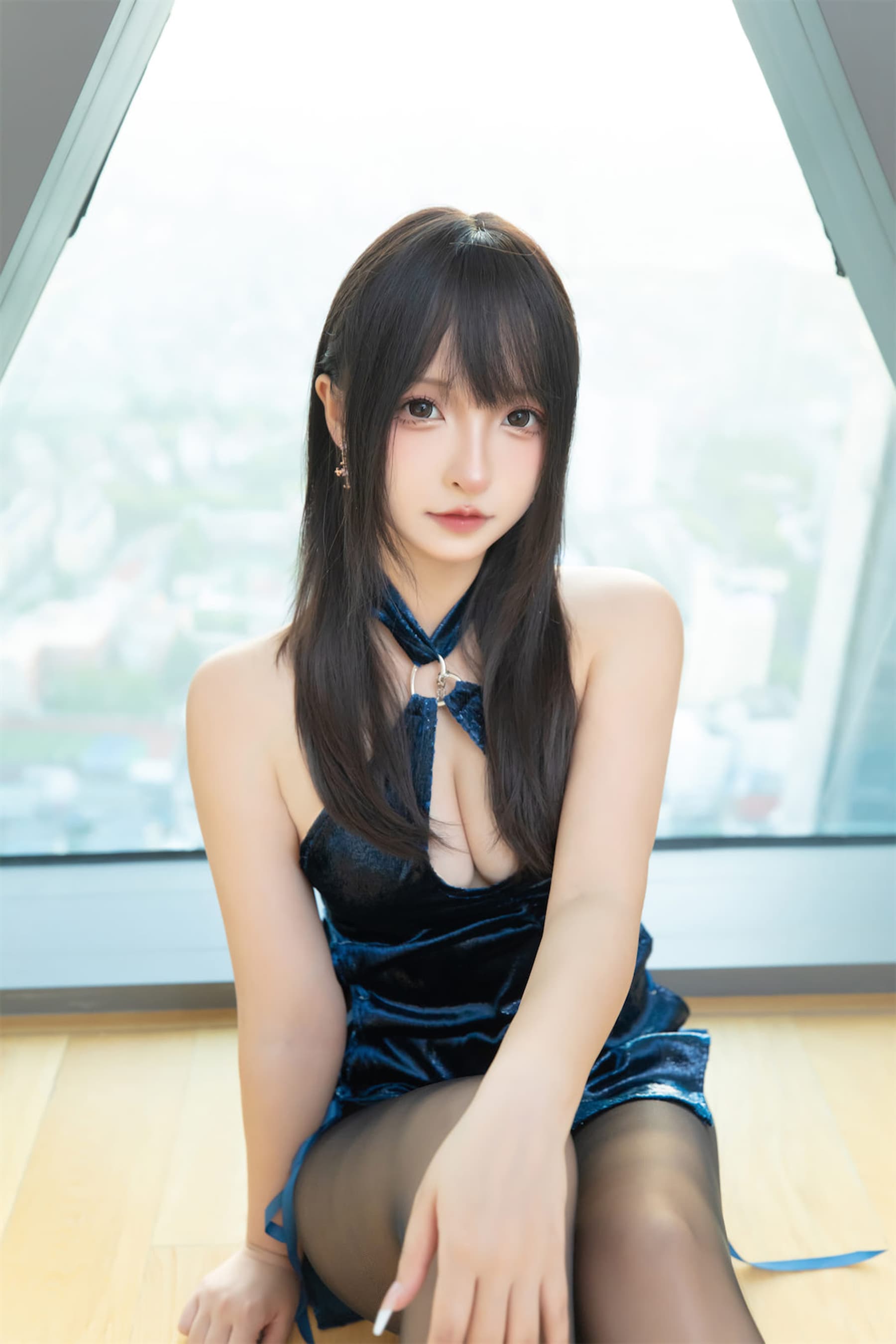 NO.158 蓝衣旗袍 – [神楽坂真冬] - 喵图录