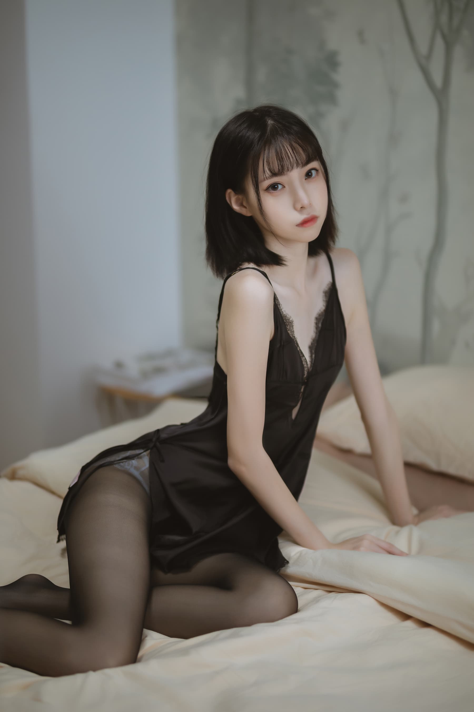 NO.002 黑色蕾丝睡衣 – [许岚LAN] - 喵图录
