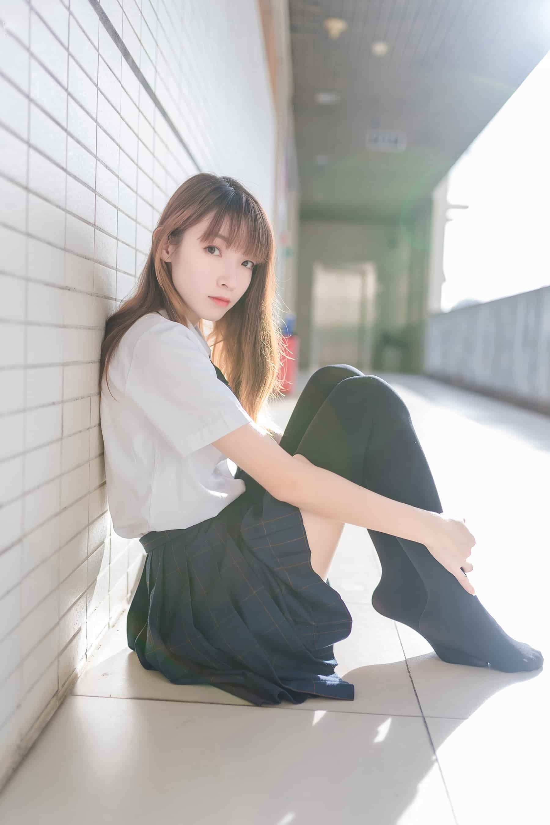 NO.070 午后阳光下的黑丝学妹 – [风之领域] - 喵图录