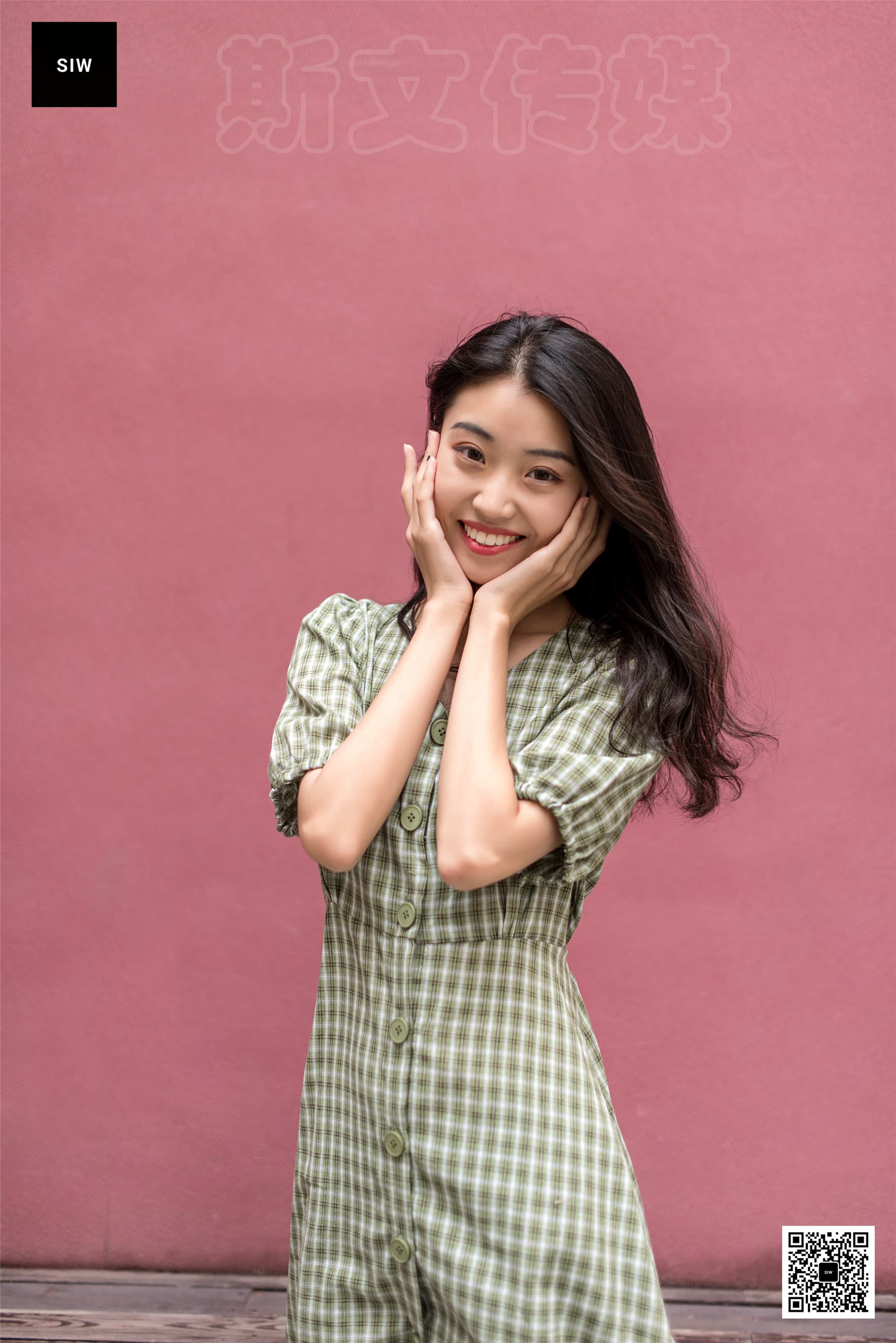 NO.025 田园风绿格子质朴少女连衣裙 – 蓉儿 – [SIW斯文传媒] - 喵图录